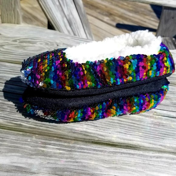 Other - Girl's Reversible Rainbow Sequin Slippers